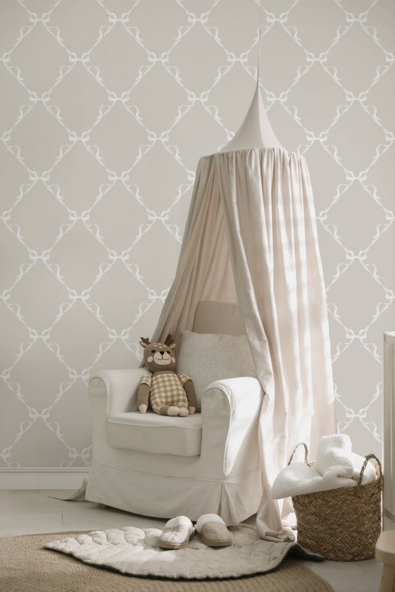 Tied With a Bow Warm Grey - 14031 wallpaper Holden Decor