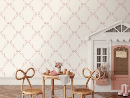 Tied With a Bow Cream Pink - 14032 wallpaper Holden Decor
