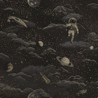 Lost in Space Black/Gold - 14050 wallpaper Holden Decor