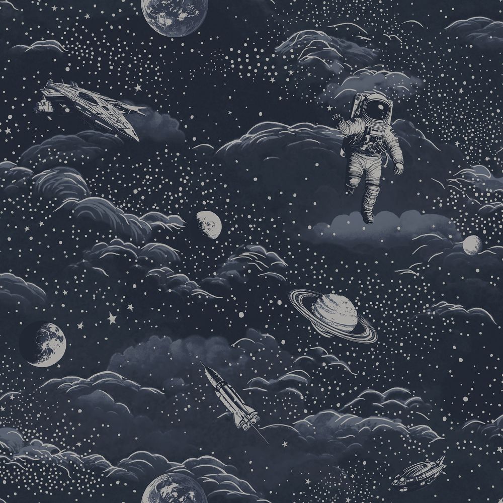 Lost in Space Midnight Blue/Silver - 14051 wallpaper Holden Decor