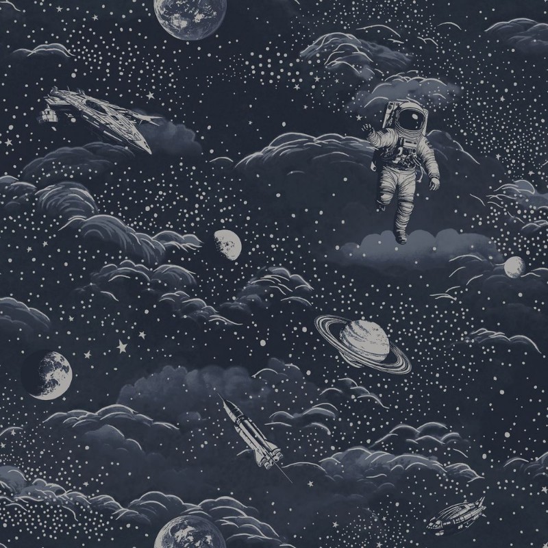 Lost in Space Midnight Blue/Silver - 14051 wallpaper Holden Decor