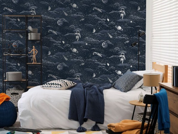 Lost in Space Midnight Blue/Silver - 14051 wallpaper Holden Decor
