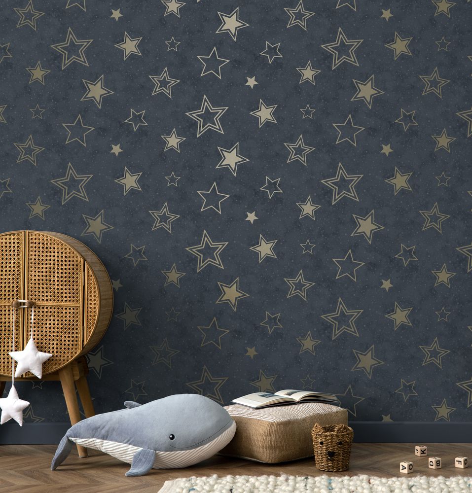 Stardust Midnight Blue/Gold - 14061 wallpaper Holden Decor
