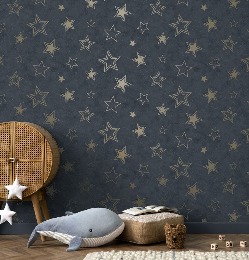 Stardust Midnight Blue/Gold - 14061 wallpaper Holden Decor