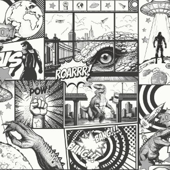 City Hero Black/White - 14075 wallpaper Holden Decor