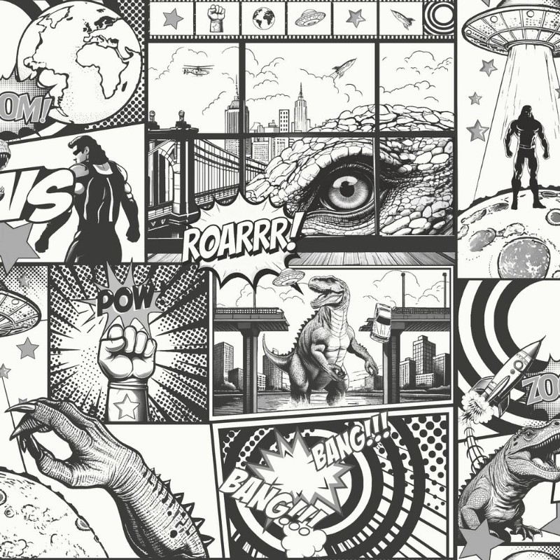 City Hero Black/White - 14075 wallpaper Holden Decor