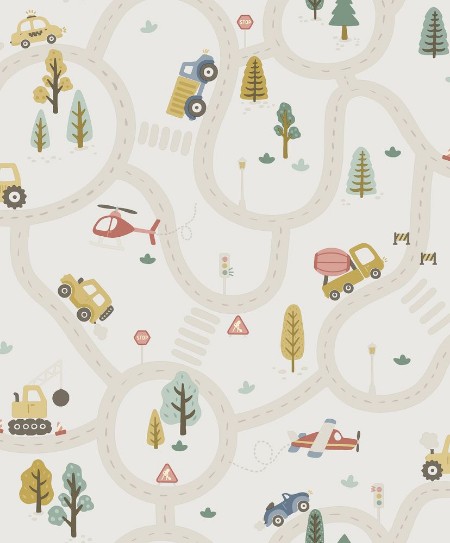 Roundabout Road Cream / Multi - 14080 wallpaper Holden Decor