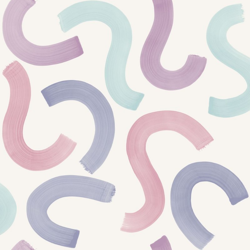 Curly Confetti Aqua/Lilac/Pink - 14110 wallpaper Holden Decor