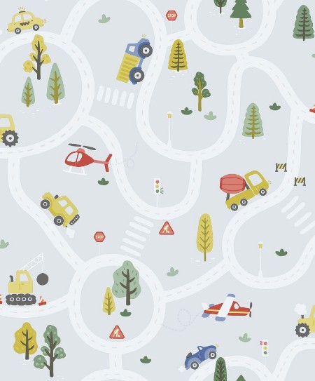 Roundabout Road Light Blue - 14082 wallpaper Holden Decor