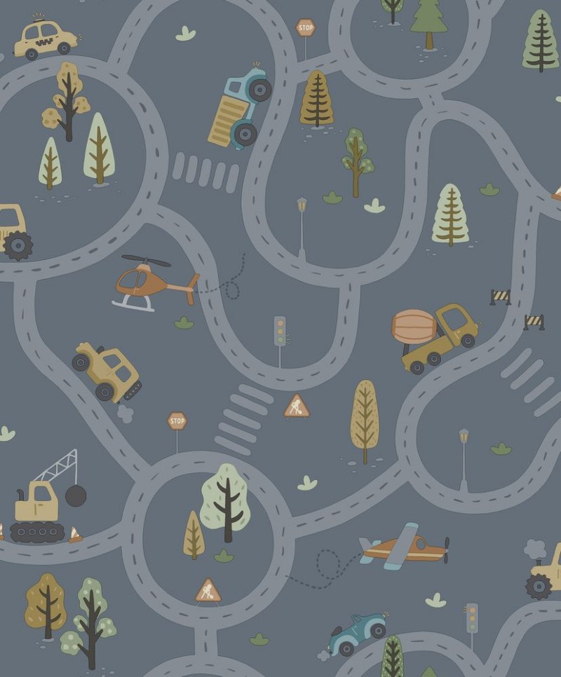Roundabout Road Denim Blue - 14083 wallpaper Holden Decor