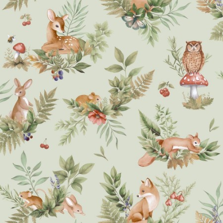 Forest Friends Sage - 14121 wallpaper Holden Decor
