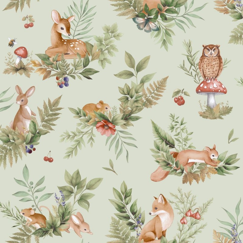Forest Friends Sage - 14121 wallpaper Holden Decor