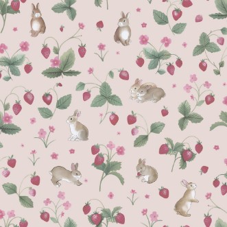 Bunnies & Berries Pink - 14141 wallpaper Holden Decor