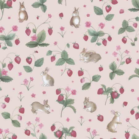 Bunnies & Berries Pink - 14141 wallpaper Holden Decor