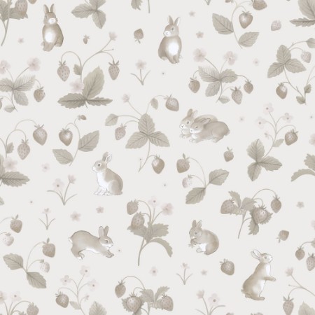 Bunnies & Berries Neutral - 14143 wallpaper Holden Decor