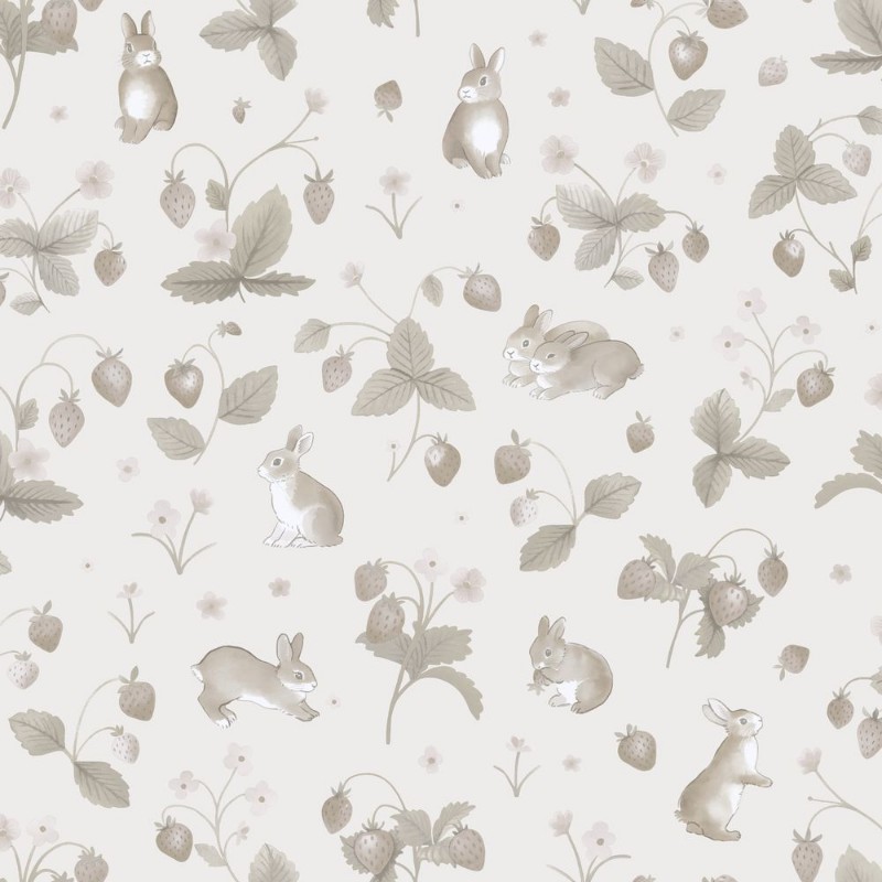 Bunnies & Berries Neutral - 14143 wallpaper Holden Decor