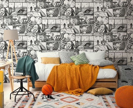 City Hero Black/White - 14075 wallpaper Holden Decor