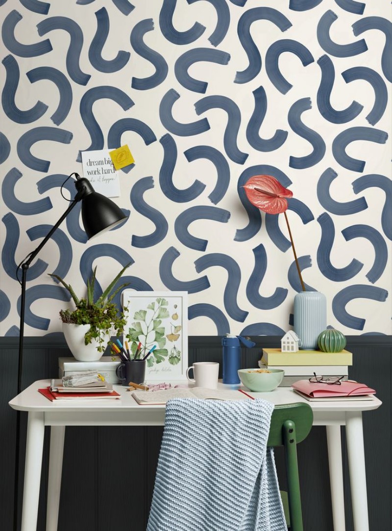 Curly Confetti Navy - 14112 wallpaper Holden Decor