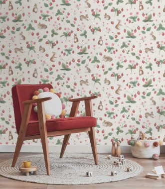Bunnies & Berries Cream/Multi - 14140 wallpaper Holden Decor