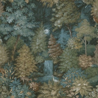 Midnight Woods Teal / Yellow - 14150 wallpaper Holden Decor