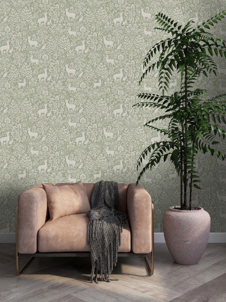 Deer Woods Sage - 14160 wallpaper Holden Decor