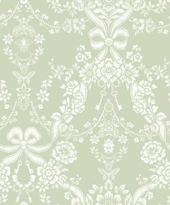 Bow Damask Sage - 14170 wallpaper Holden Decor
