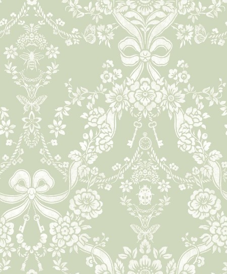 Bow Damask Sage - 14170 wallpaper Holden Decor
