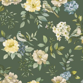 The Bird Garden Green - 14191 wallpaper Holden Decor
