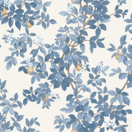 Orange Tree Blue White - 14242 wallpaper Holden Decor