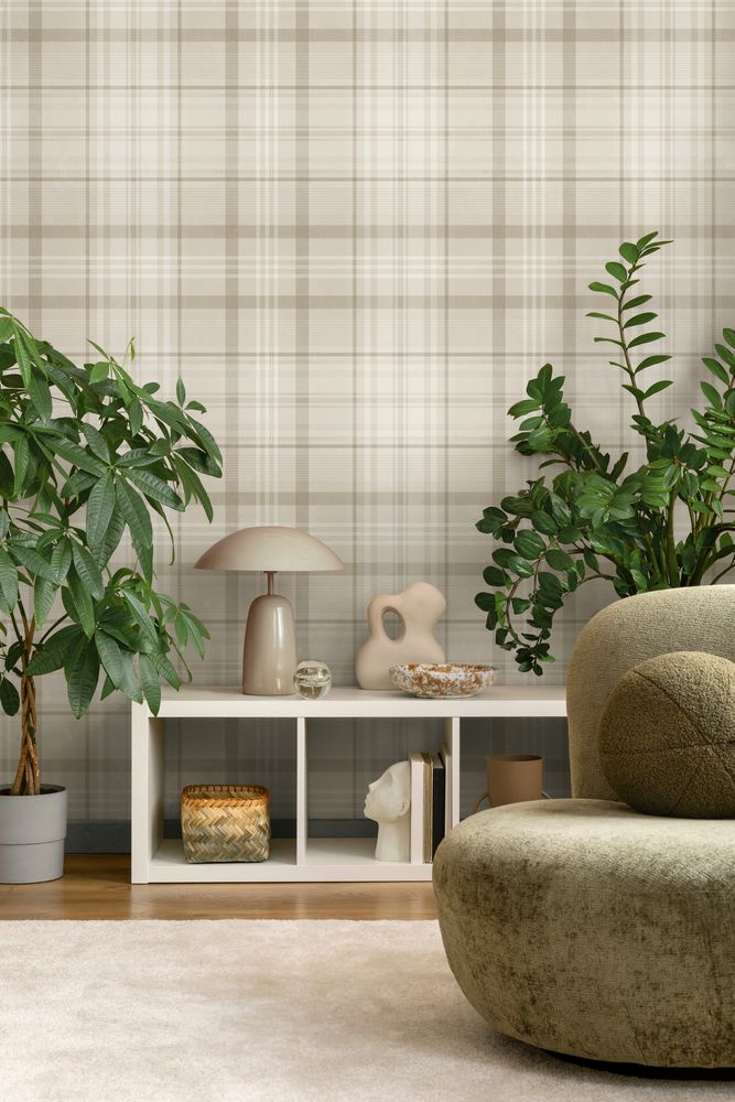 Kirkham Check Neutral - 14180 wallpaper Holden Decor