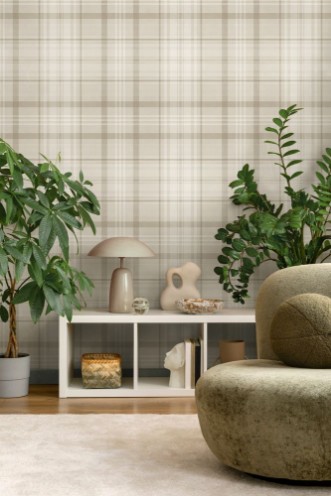 Kirkham Check Neutral - 14180 wallpaper Holden Decor