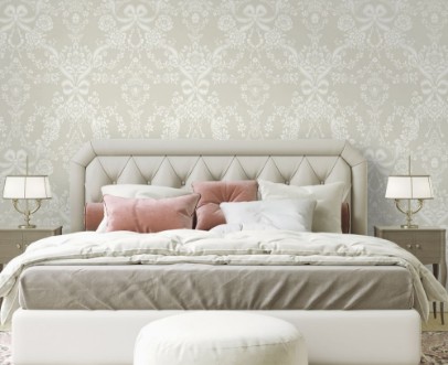 Bow Damask Taupe - 14171 wallpaper Holden Decor