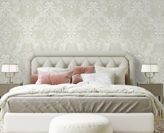Bow Damask Taupe - 14171 wallpaper Holden Decor