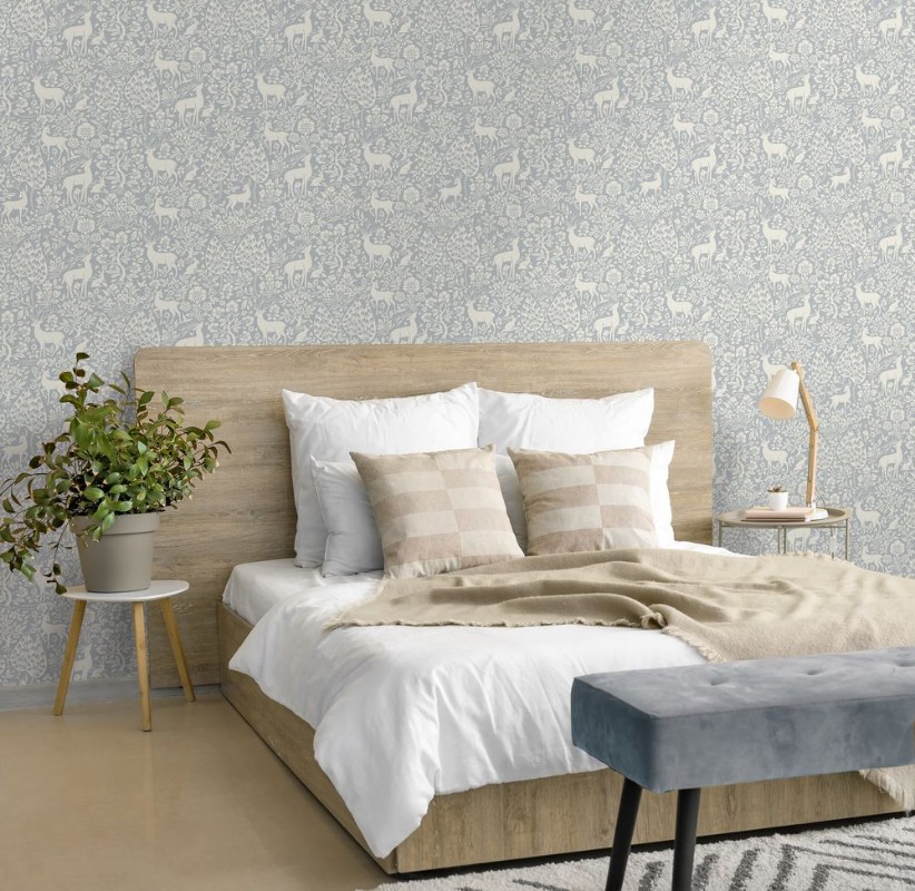 Deer Woods Blue - 14163 wallpaper Holden Decor