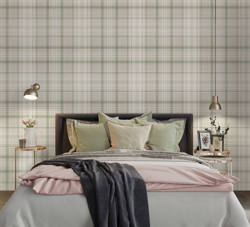Kirkham Check Green - 14181 wallpaper Holden Decor