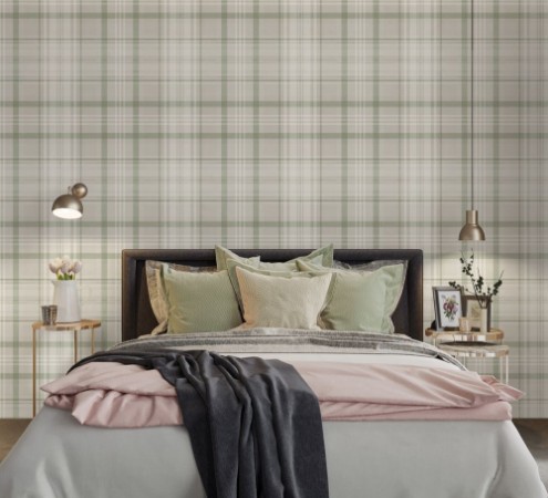 Kirkham Check Green - 14181 wallpaper Holden Decor