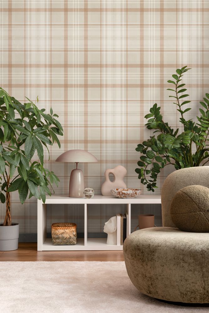 Kirkham Check Orange - 14182 wallpaper Holden Decor