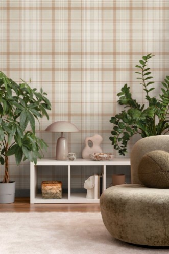 Kirkham Check Orange - 14182 wallpaper Holden Decor