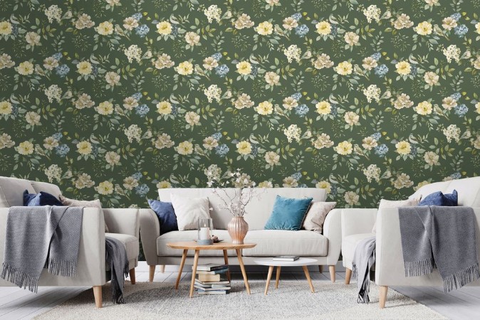The Bird Garden Green - 14191 wallpaper Holden Decor
