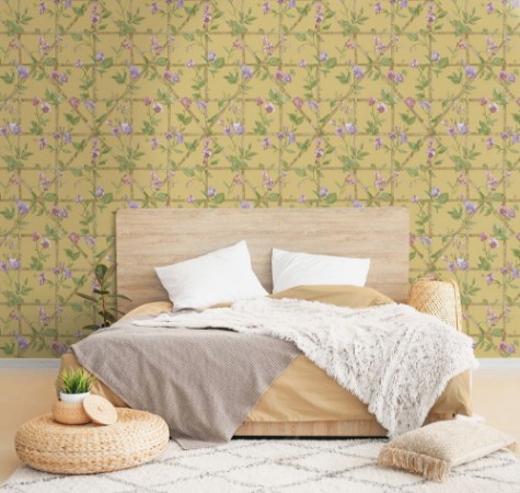 Trailing Floral Trellis Ochra - 14201 wallpaper Holden Decor
