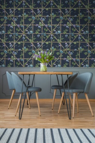 Trailing Floral Trellis Navy - 14202 wallpaper Holden Decor