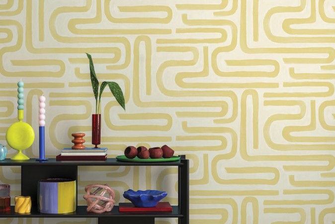 Brushed Geo Ochre - 14231 wallpaper Holden Decor