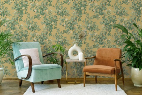 Orange Tree Cream Ochre - 14241 wallpaper Holden Decor