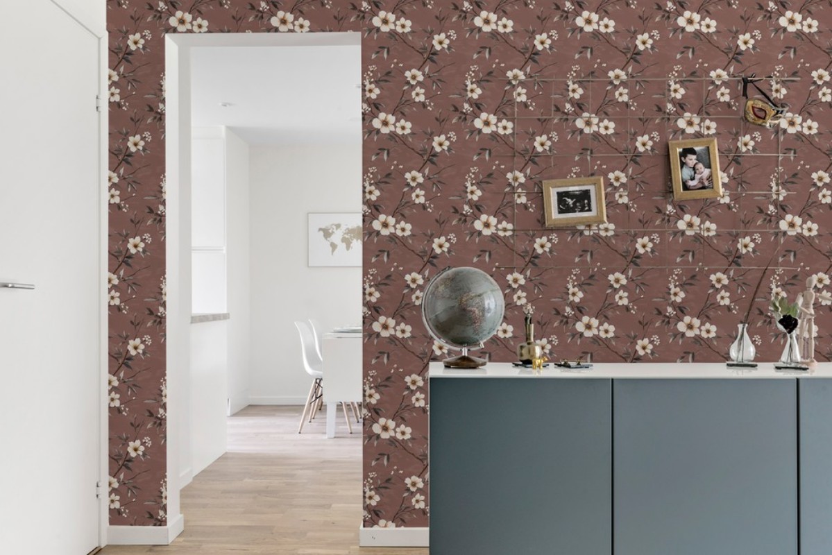 Denise Dark Red - 1050401-02 wallpaper in between