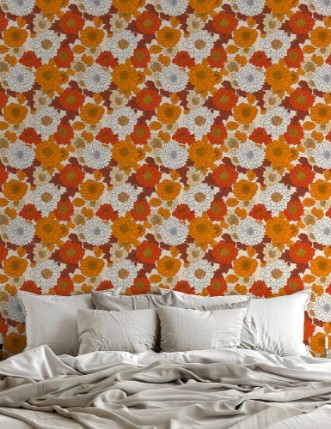 Hillevi Orange - 1040701-01 wallpaper Scandza