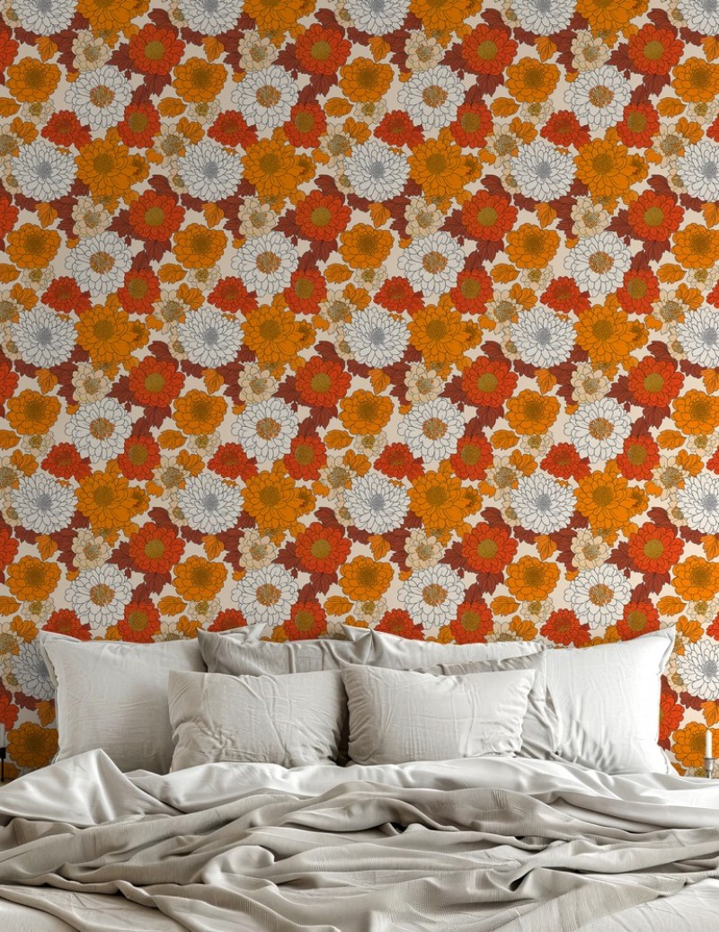Hillevi Orange - 1040701-01 wallpaper Scandza