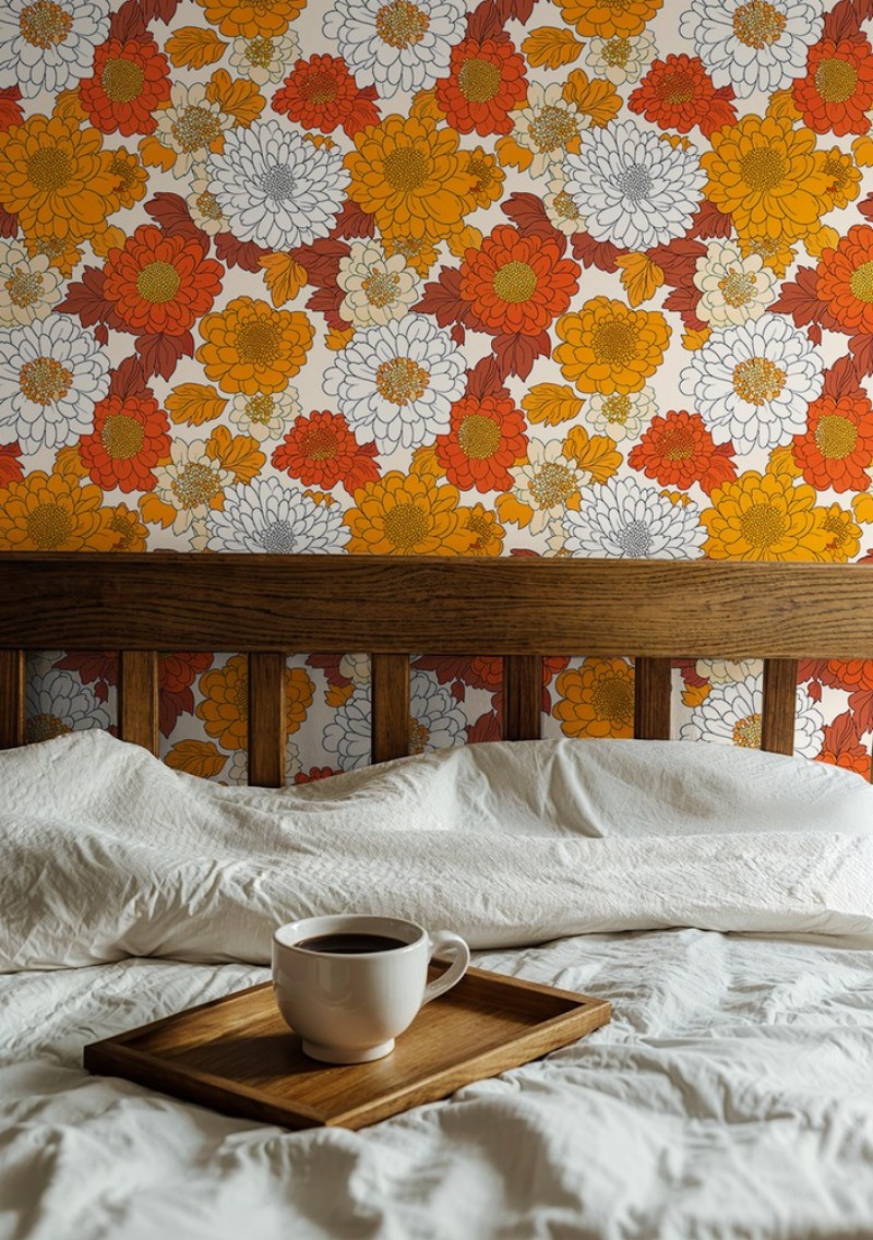 Hillevi Orange - 1040701-01 wallpaper Scandza