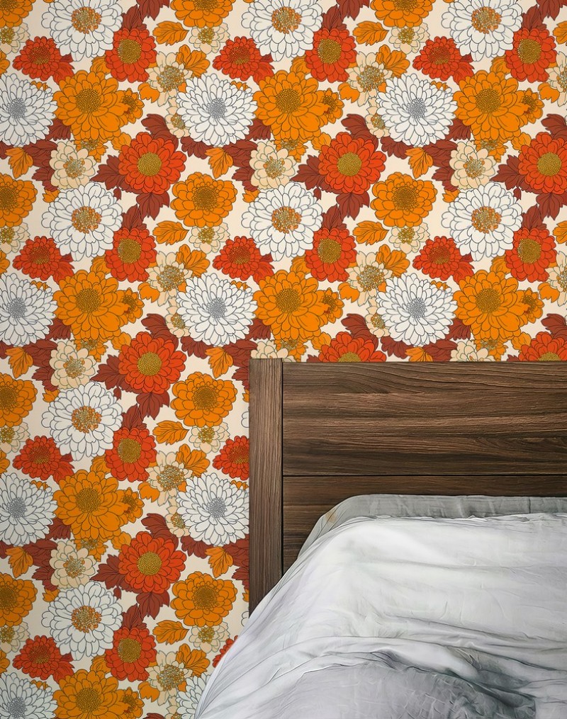 Hillevi Orange - 1040701-01 wallpaper Scandza