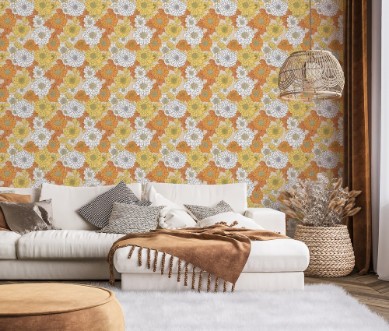 Hillevi Yellow - 1040701-03 wallpaper Scandza