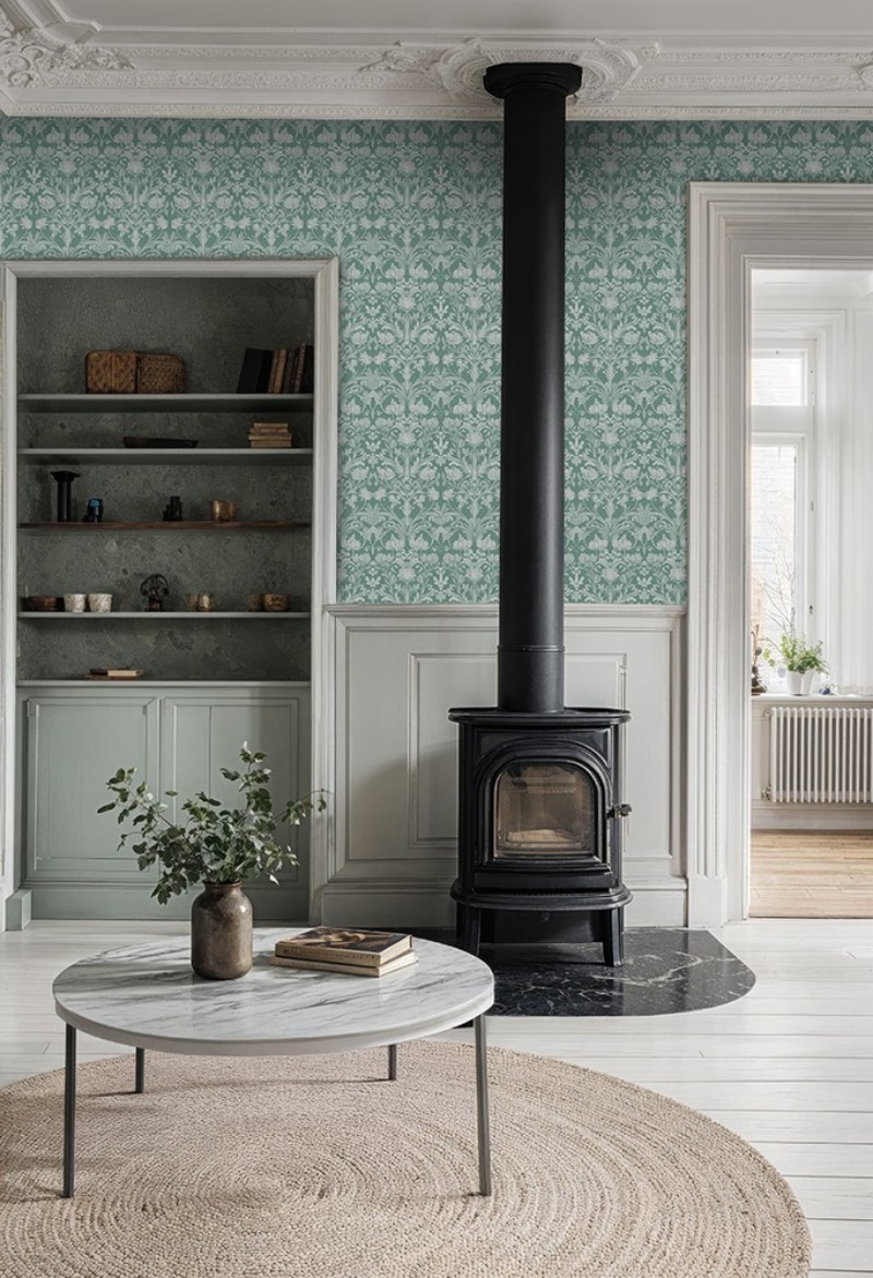 Norsholm Green - 1056701-03 wallpaper Scandza